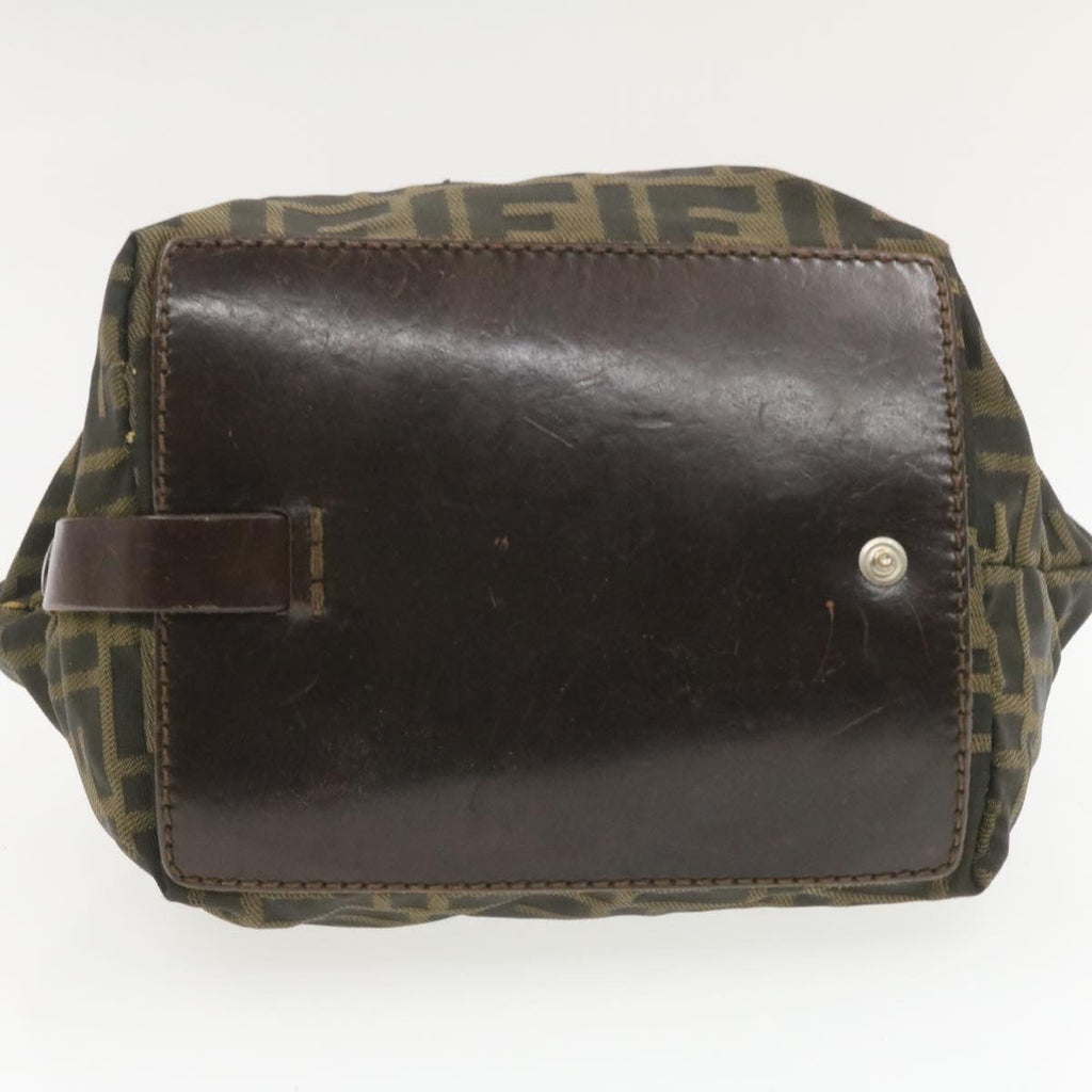FENDI Zucca Canvas Hand Bag Brown Black  **Sticky am375g