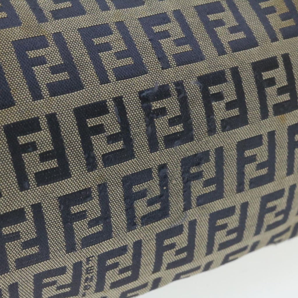 FENDI Zucchino Canvas Hand Bag Navy Blue  am577g