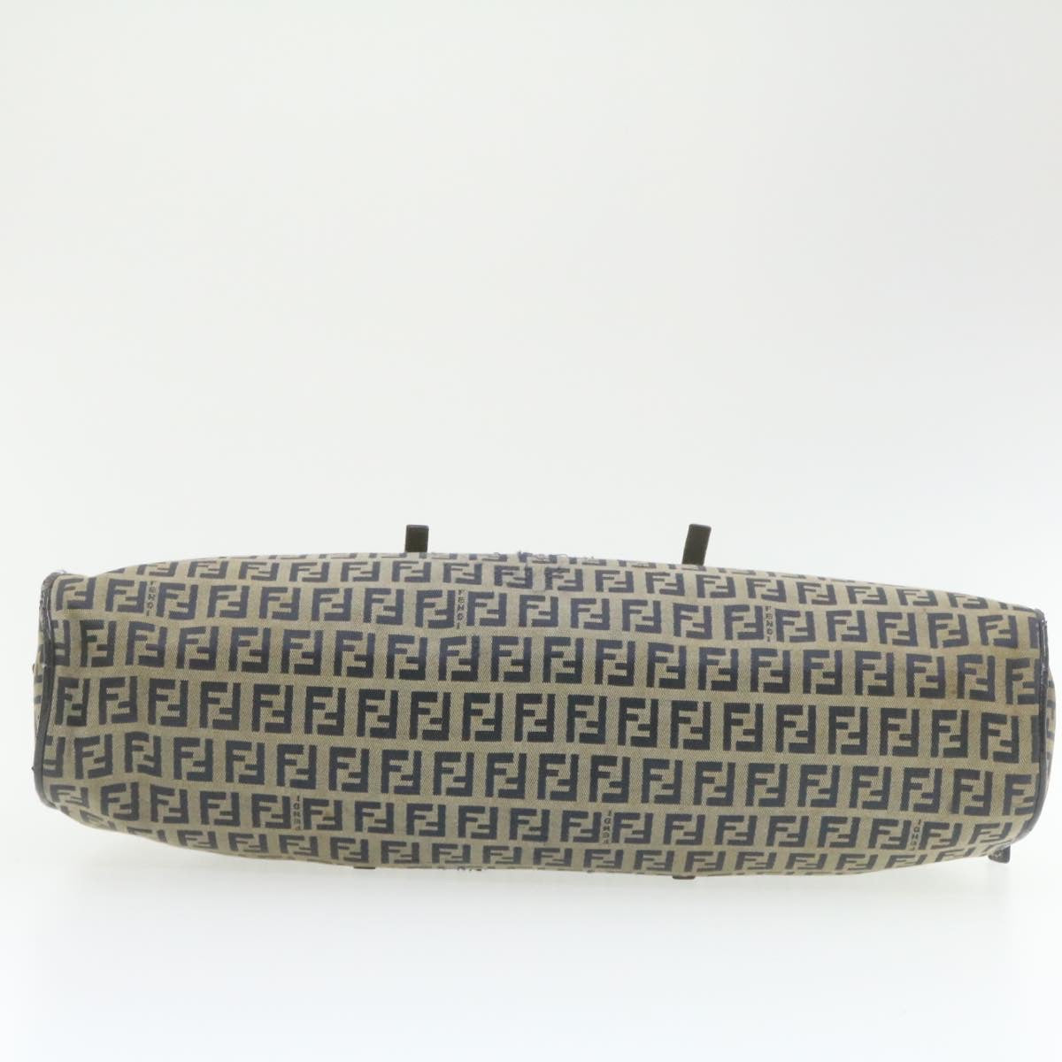 FENDI Zucchino Canvas Hand Bag Navy Blue  am577g