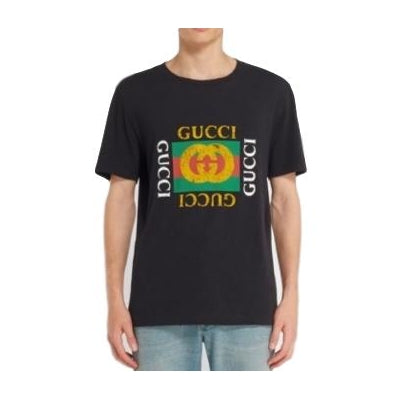 Gucci Distressed Cotton Loved Stud Embellished Logo Jersey T Shirt