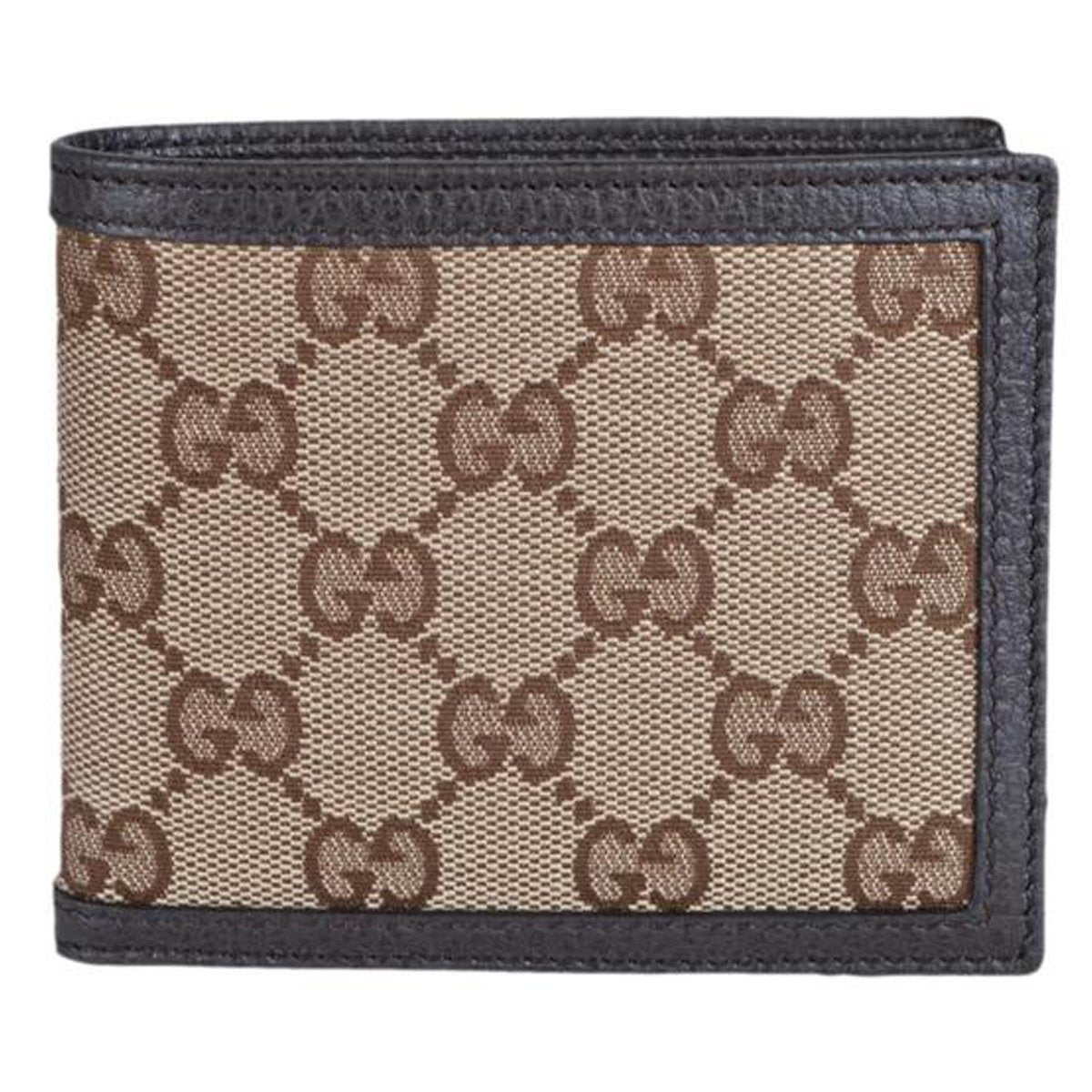 Gucci GG Canvas Brown/Beige Leather Bifold Wallet 260987