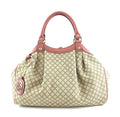 Gucci Sukey Hobo Gg Diamante Tote Leather Brown and Orange Canvas Shoulder Bag
