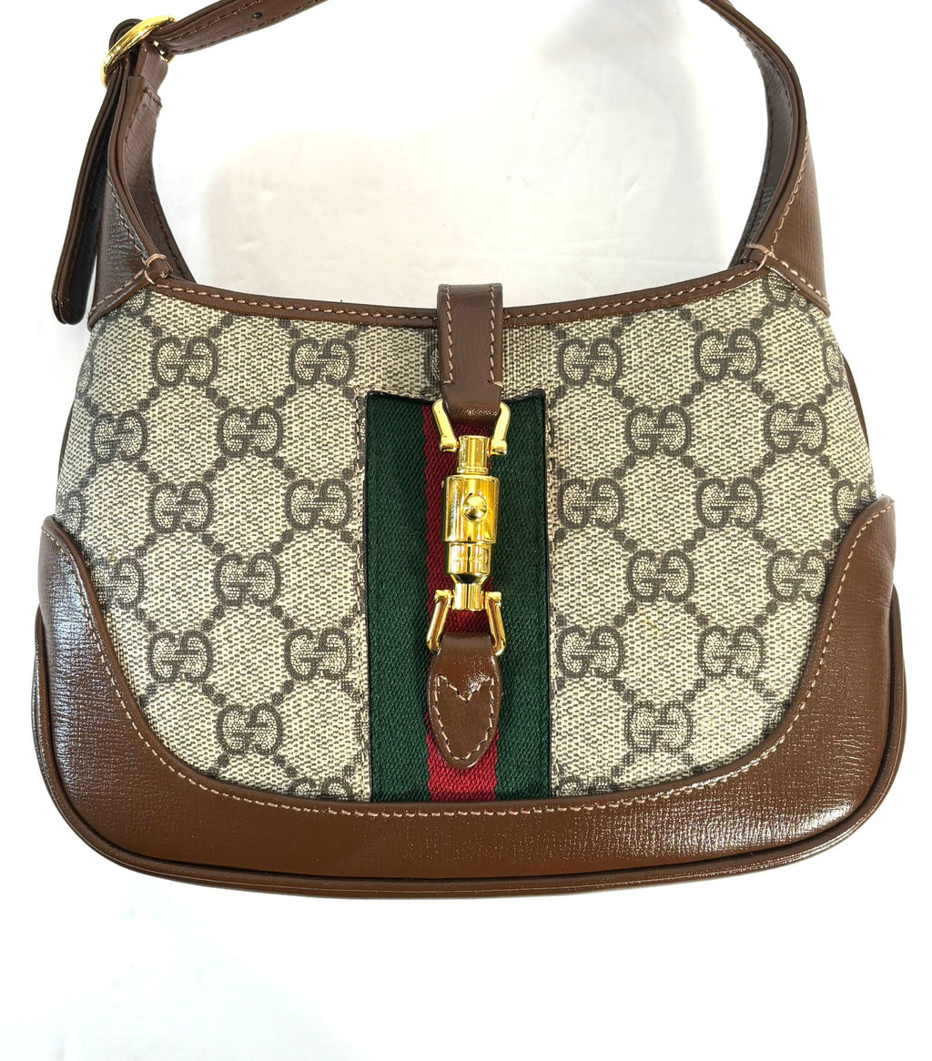 GUCCI GG SUPREME MONOGRAM MINI JACKIE 1961 HOBO BAG