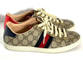 GUCCI GG SUPREME MONOGRAM WOMENS ACE CANVAS SNEAKERS
