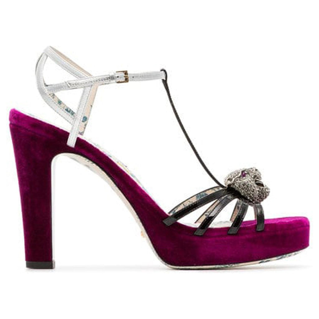 GUCCI VELVET ELIAS PLATFORM HEELS