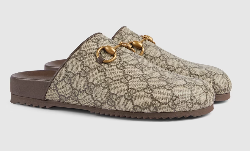GUCCI GG SUPREME HORSEBIT SLIPPERS