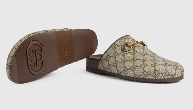 GUCCI GG SUPREME HORSEBIT SLIPPERS
