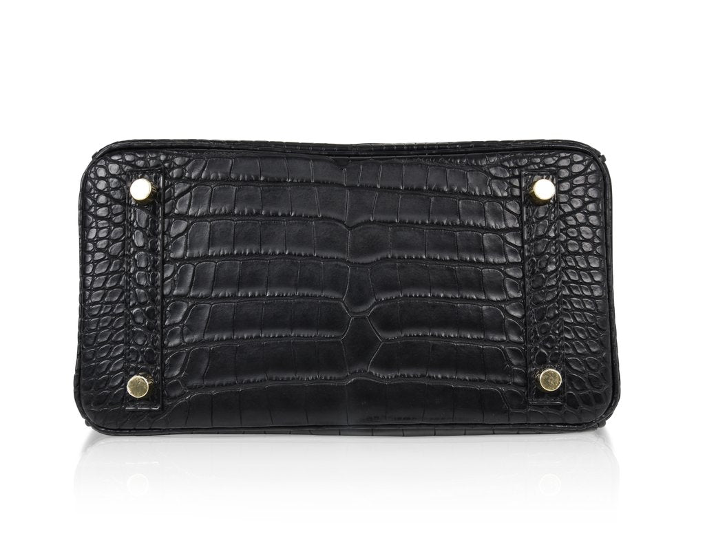 Hermès Birkin 25 Noir Alligator Bag GHW