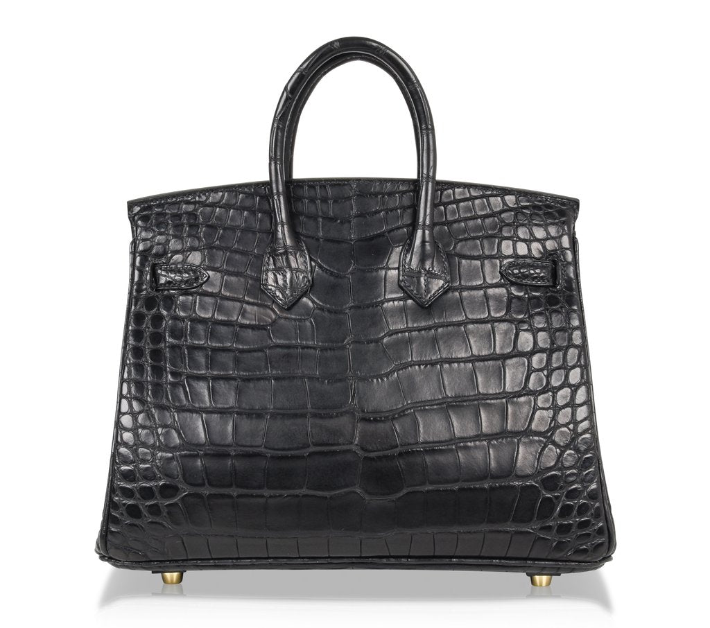 Hermès Birkin 25 Noir Alligator Bag GHW