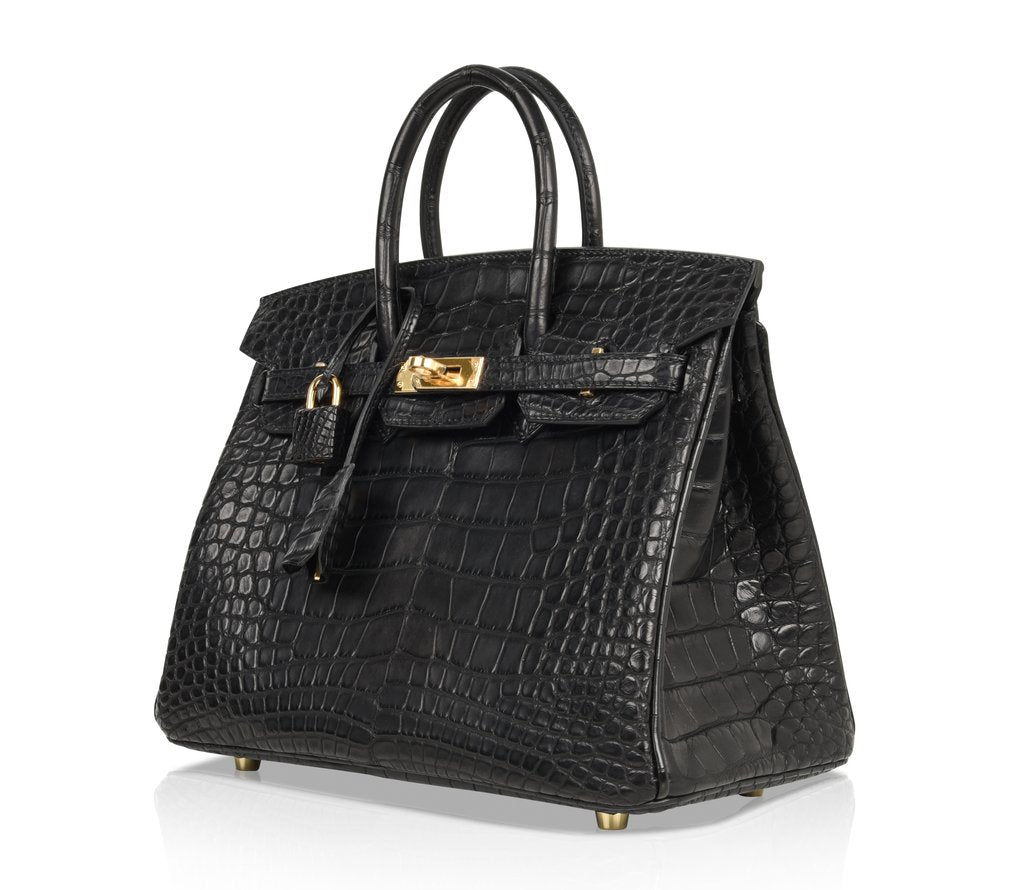 Hermès Birkin 25 Noir Alligator Bag GHW