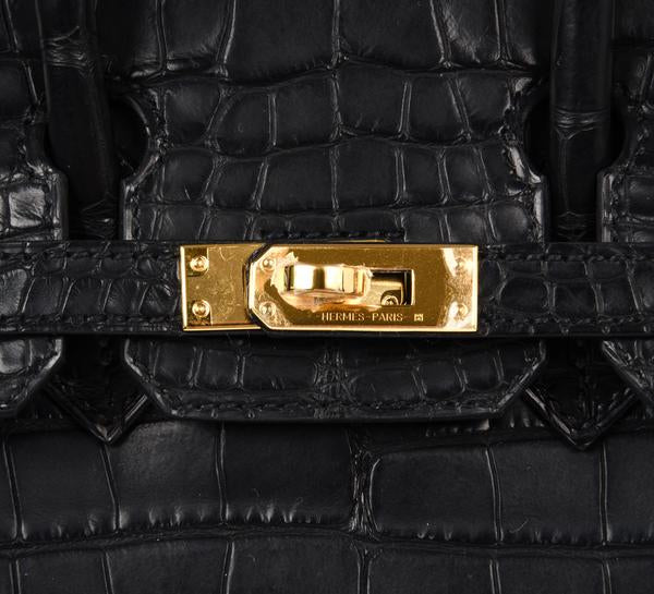 Hermès Birkin 25 Noir Alligator Bag GHW