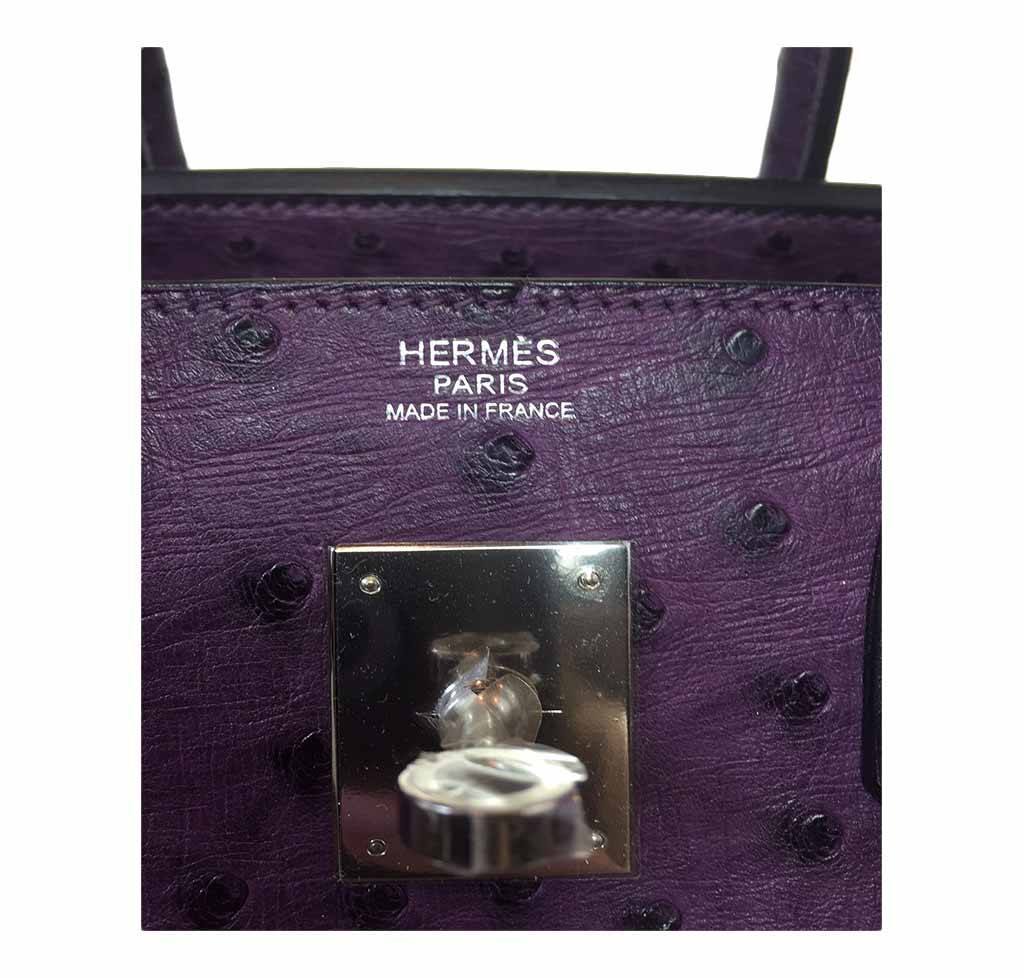 Hermès Birkin 30 Raisin Ostrich Bag