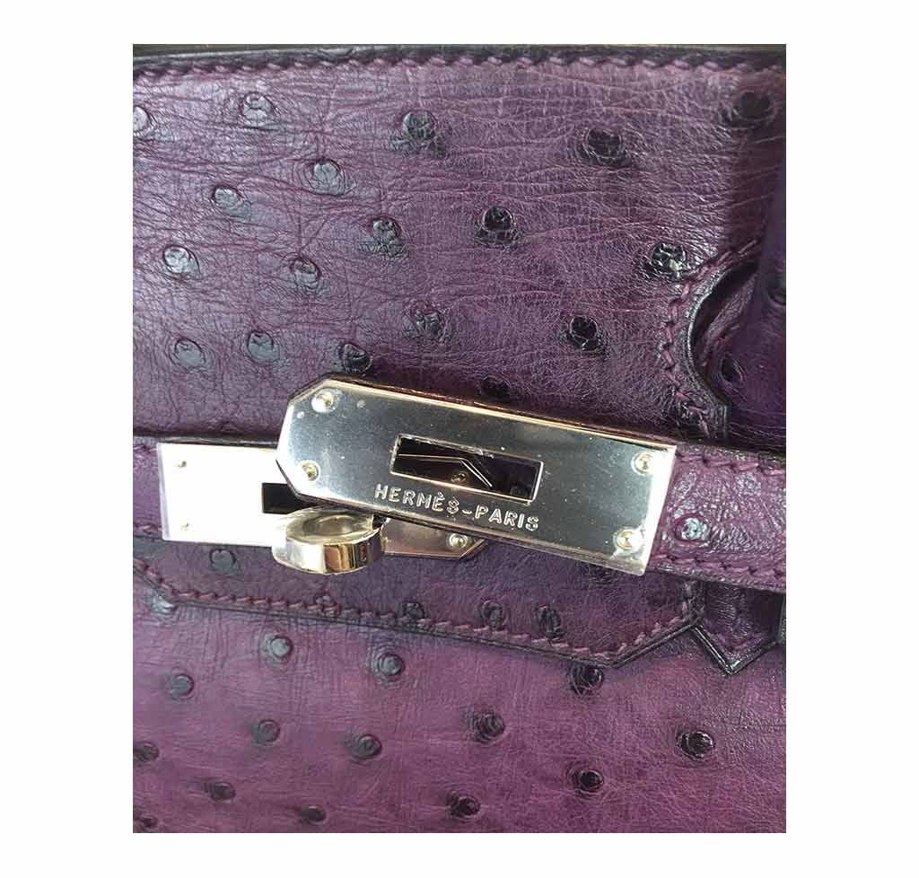 Hermès Birkin 30 Raisin Ostrich Bag