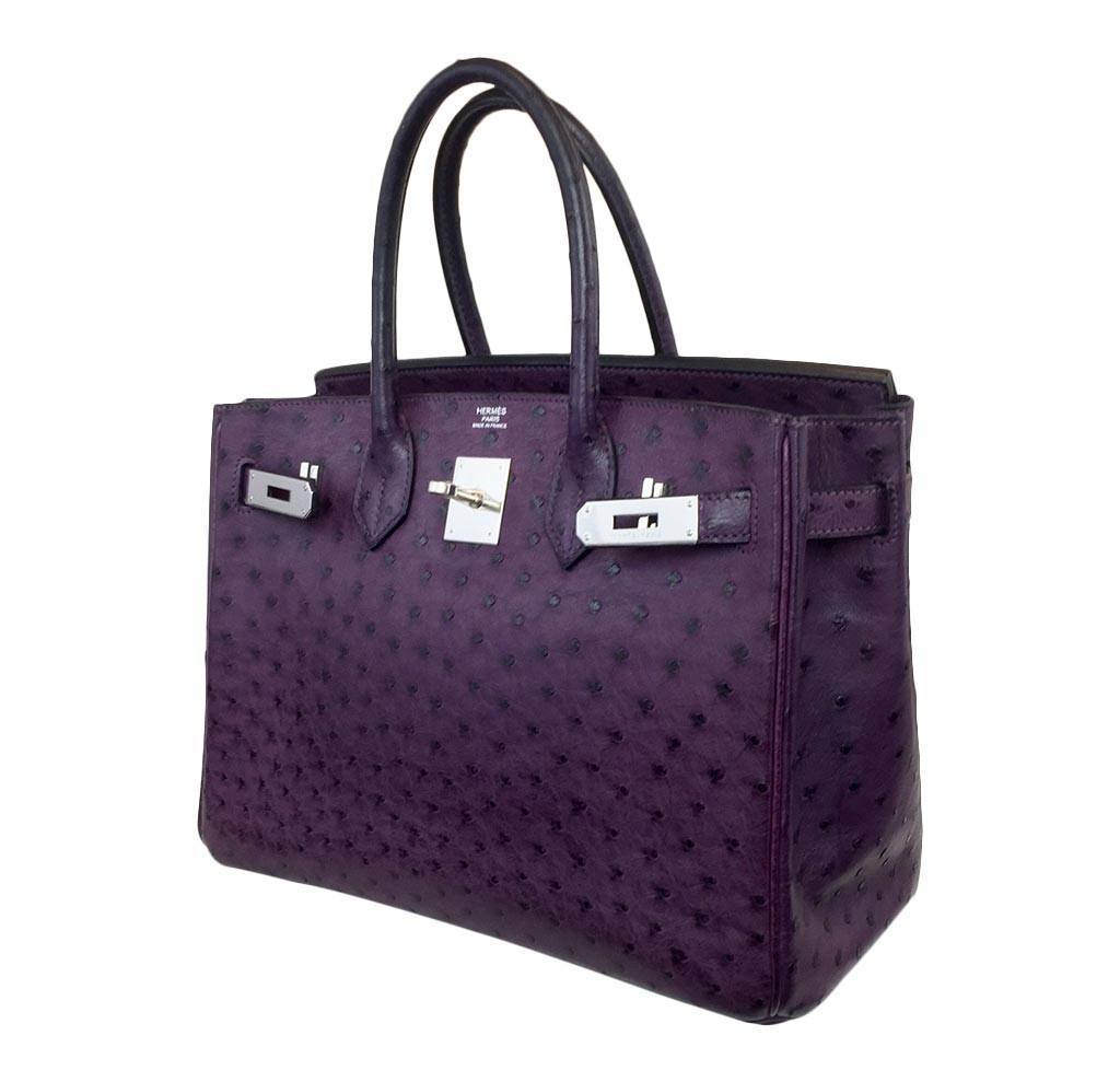 Hermès Birkin 30 Raisin Ostrich Bag