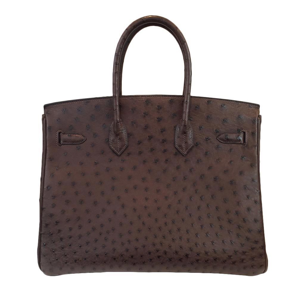 Hermès Marron Fonce Birkin Ostrich Bag
