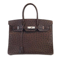 Hermès Marron Fonce Birkin Ostrich Bag