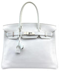 Hermès Birkin Clemence 30 Cm Tote Shw White Leather Satchel