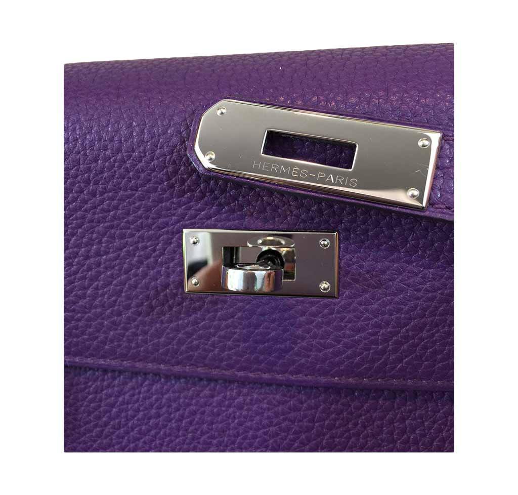 Hermès Kelly 35 Ultraviolet Bag PHW