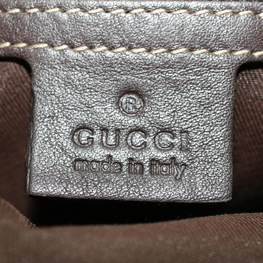 GUCCI GG Canvas Hand Bag Coated Canvas Beige Dark Brown 223962  hk739
