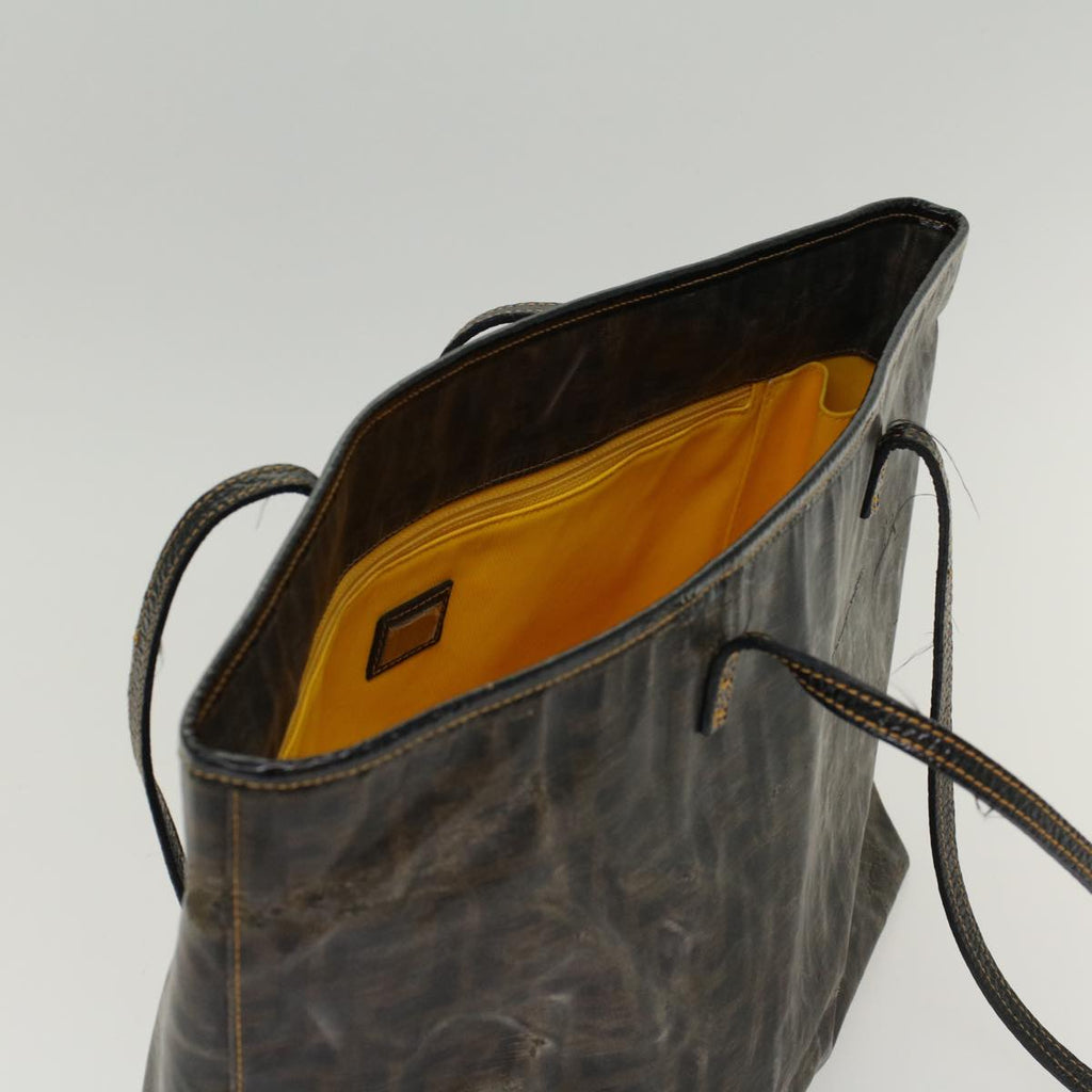 FENDI Zucca Canvas Tote Bag Coated Canvas Brown Black  hk766