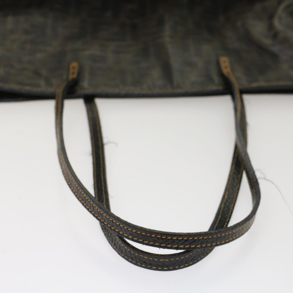 FENDI Zucca Canvas Tote Bag Coated Canvas Brown Black  hk766
