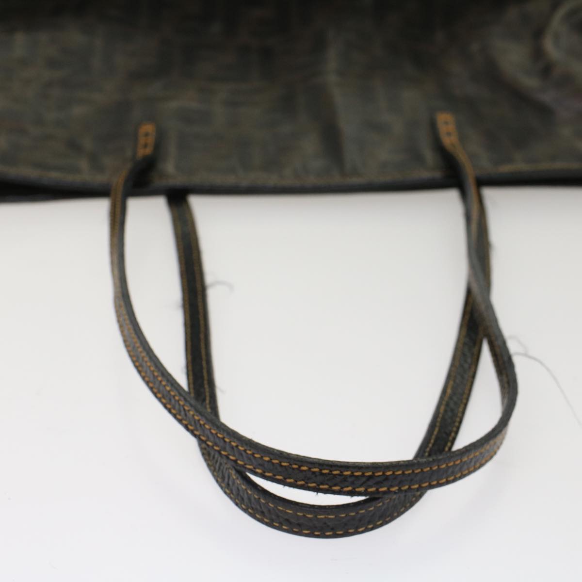 FENDI Zucca Canvas Tote Bag Coated Canvas Brown Black  hk766