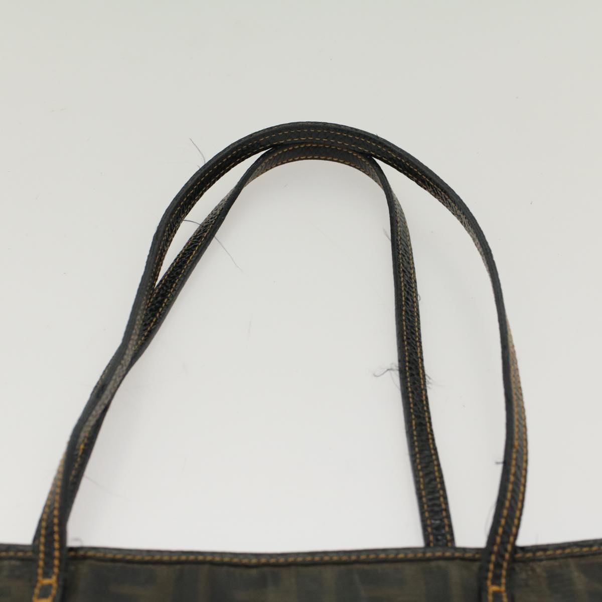 FENDI Zucca Canvas Tote Bag Coated Canvas Brown Black  hk766