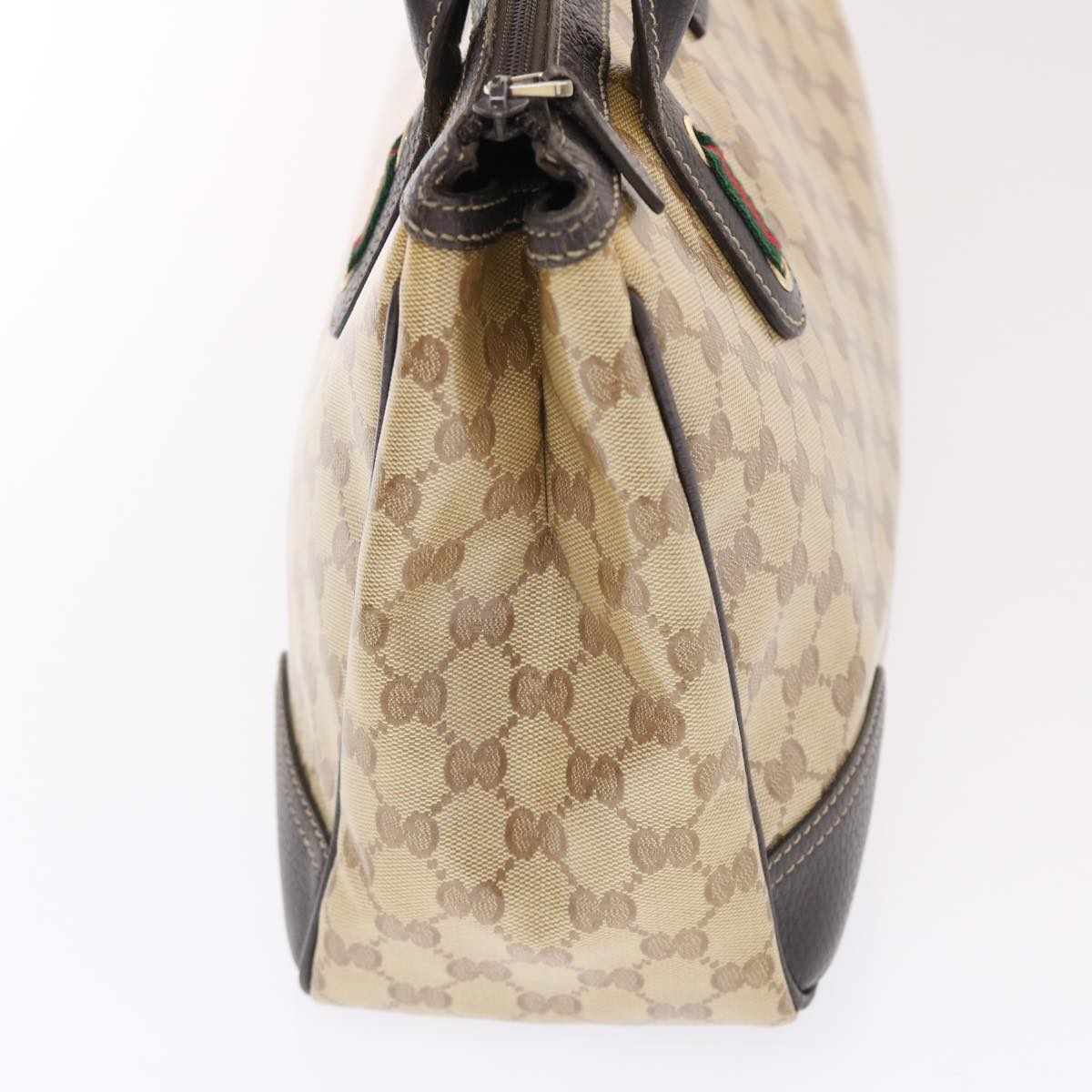 GUCCI GG Crystal Canvas Web Sherry Line Shoulder Bag Beige 293599  hk775