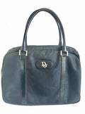 CHRISTIAN DIOR  navy handbag with logo jacquard nylon and leather trimmings
