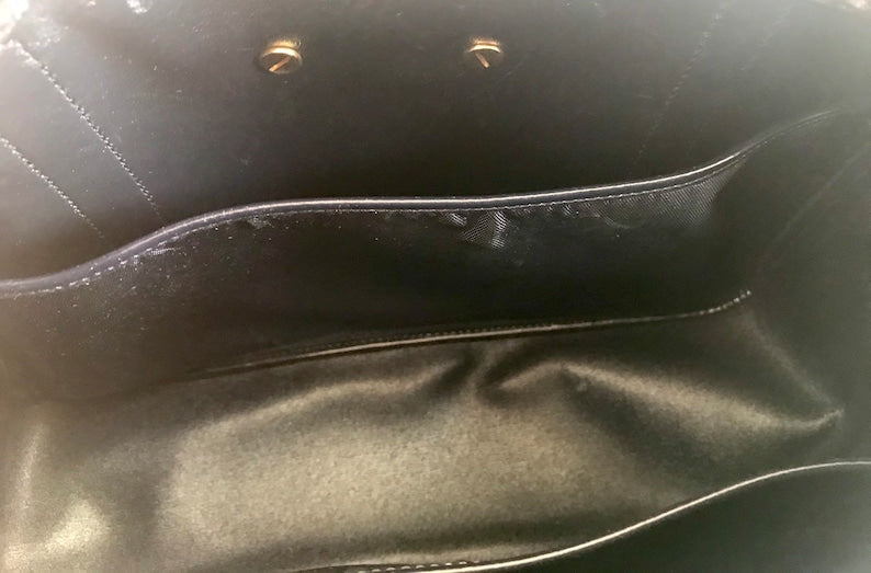 CHRISTIAN DIOR  navy handbag with logo jacquard nylon and leather trimmings