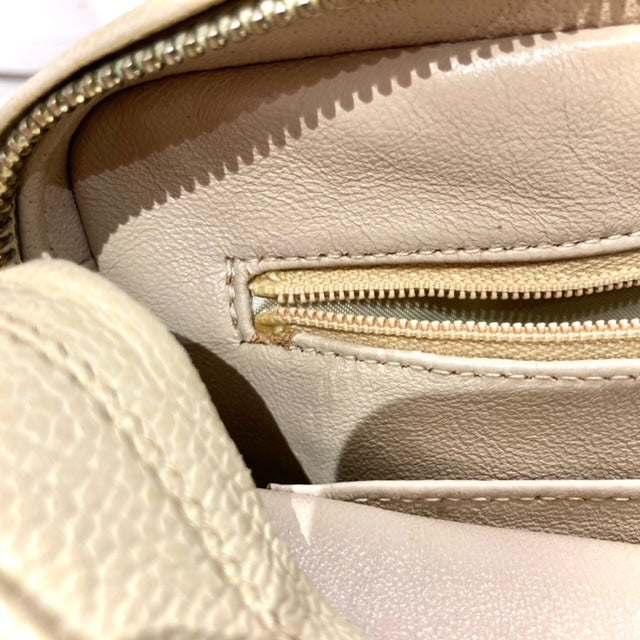 CHANEL 1994-1996 Triple CC Camera Bag Small Ivory Caviar