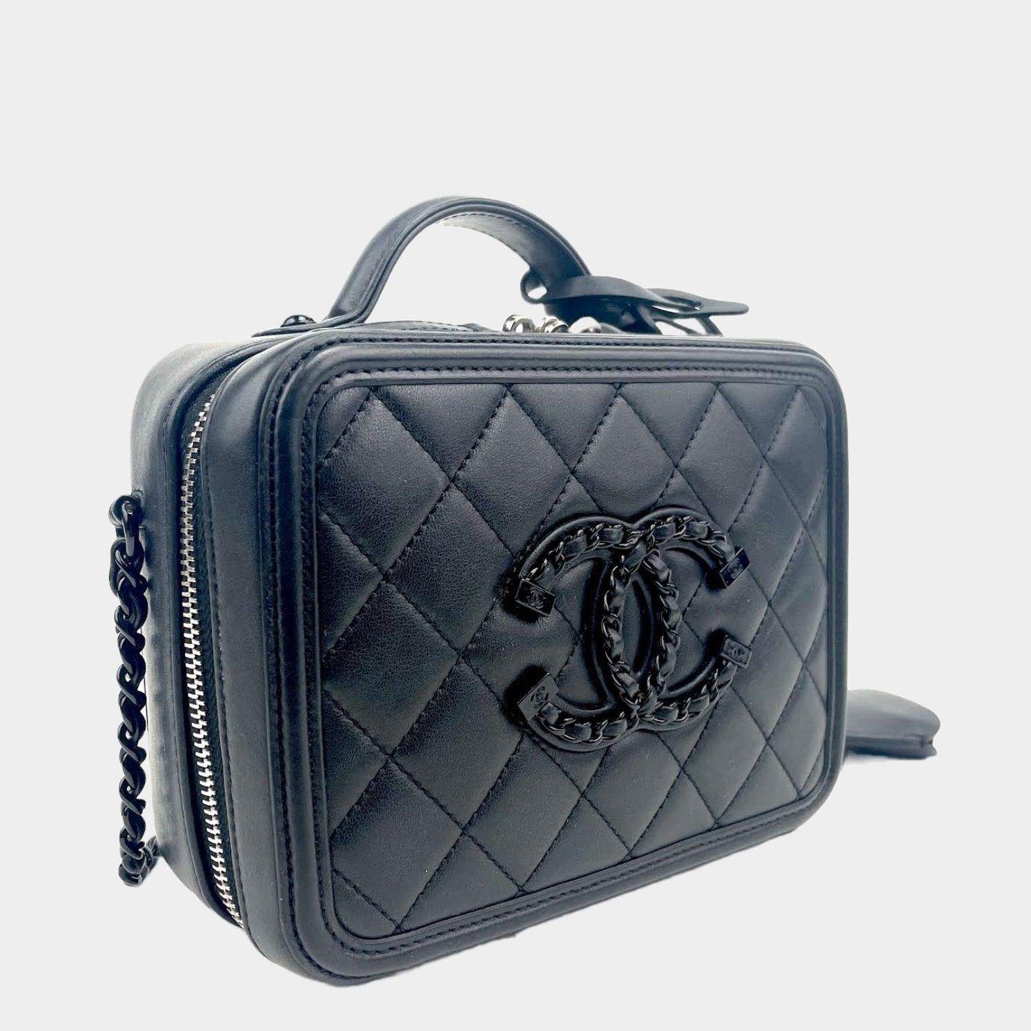 CHANEL Incognito CC Filigree Vanity Lambskin Shoulder Bag So Black