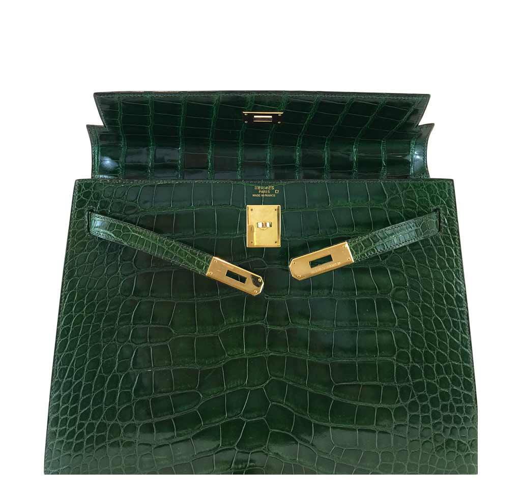 Hermès Kelly Sellier 35 Vert Emerald Bag