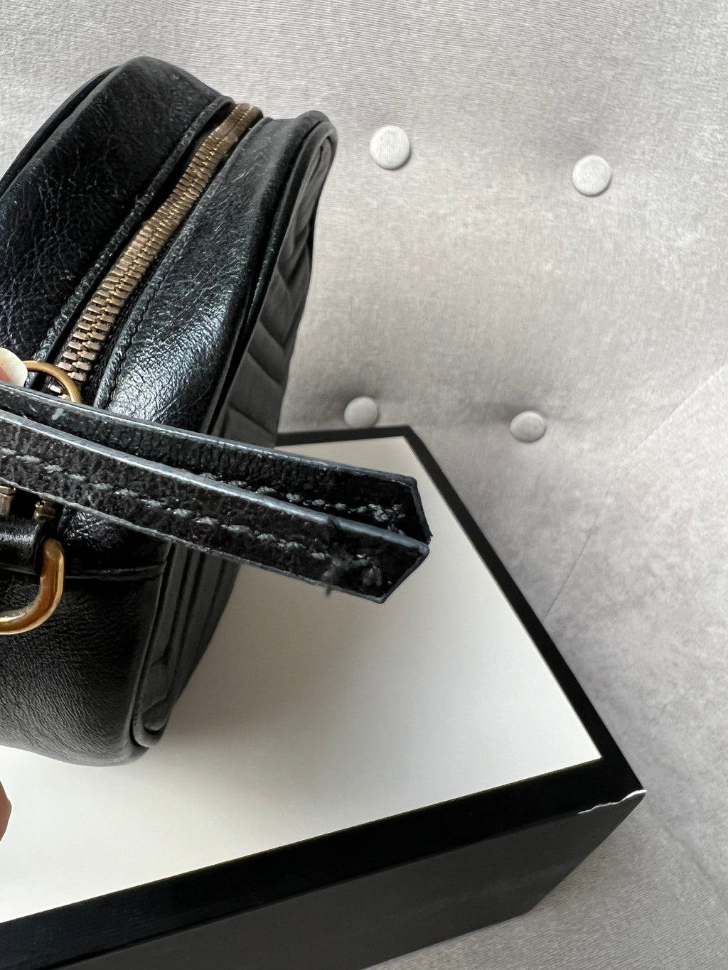 Gucci GG Round Black Marmont Small Shoulder Bag