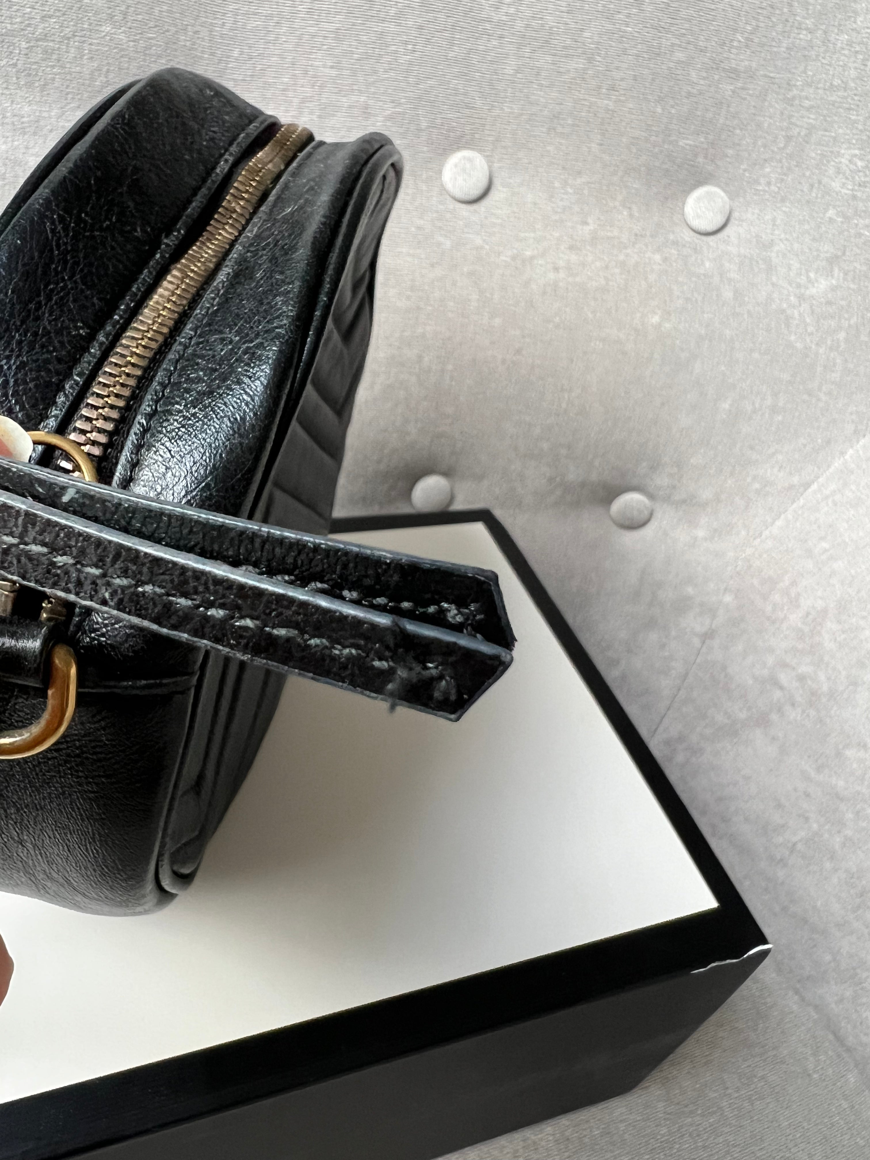 Gucci GG Round Black Marmont Small Shoulder Bag