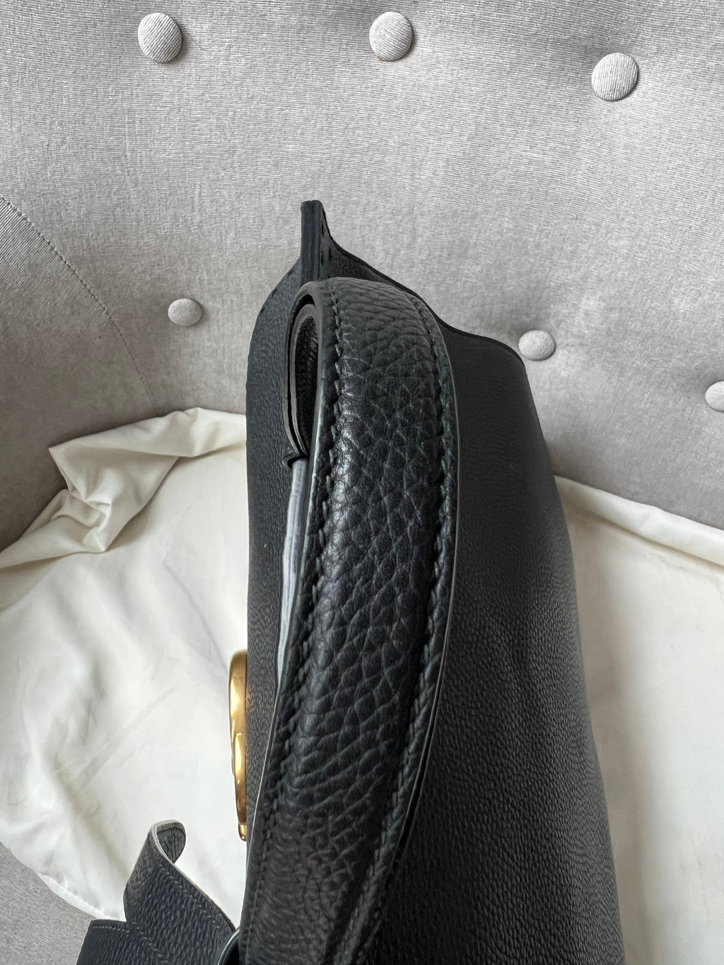 Gucci GG Black Marmont Medium Top Handle Bag