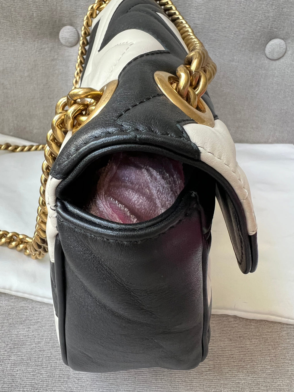 Gucci GG Black and White Marmont Small Shoulder Bag (RRP £1800)