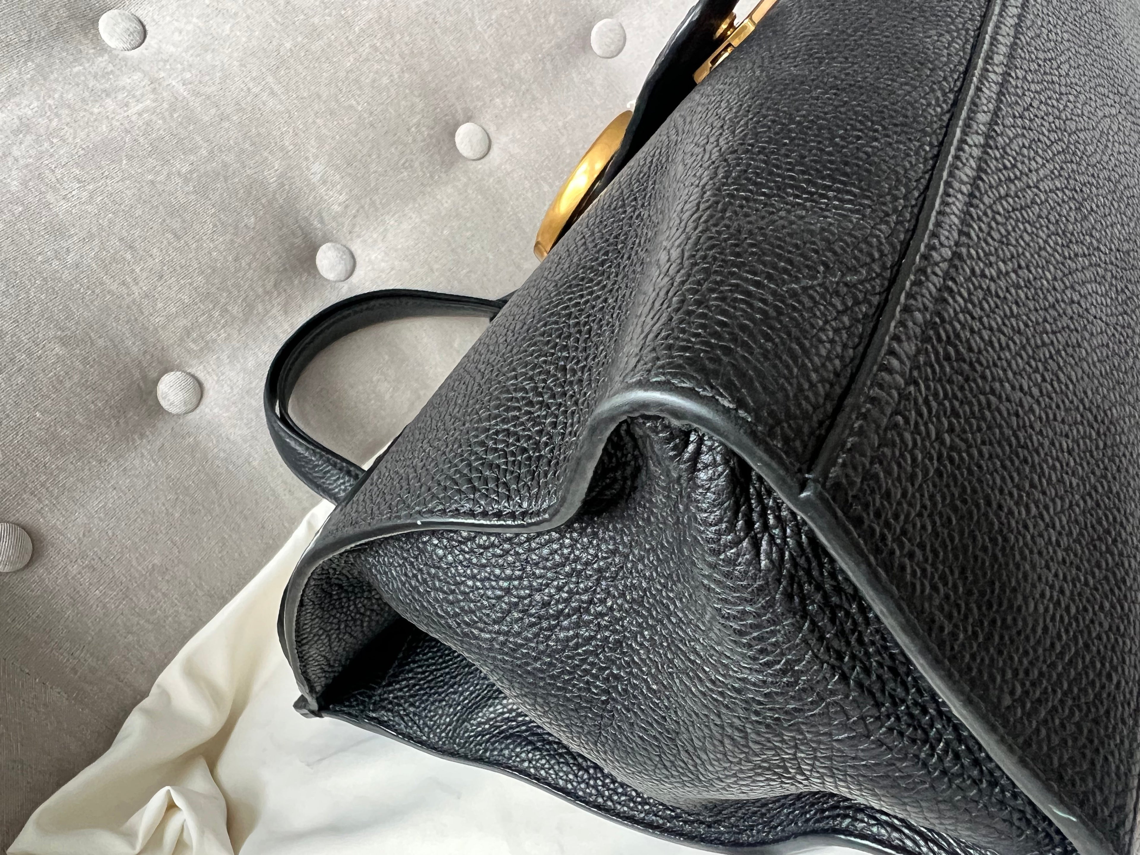Gucci GG Black Marmont Medium Top Handle Bag