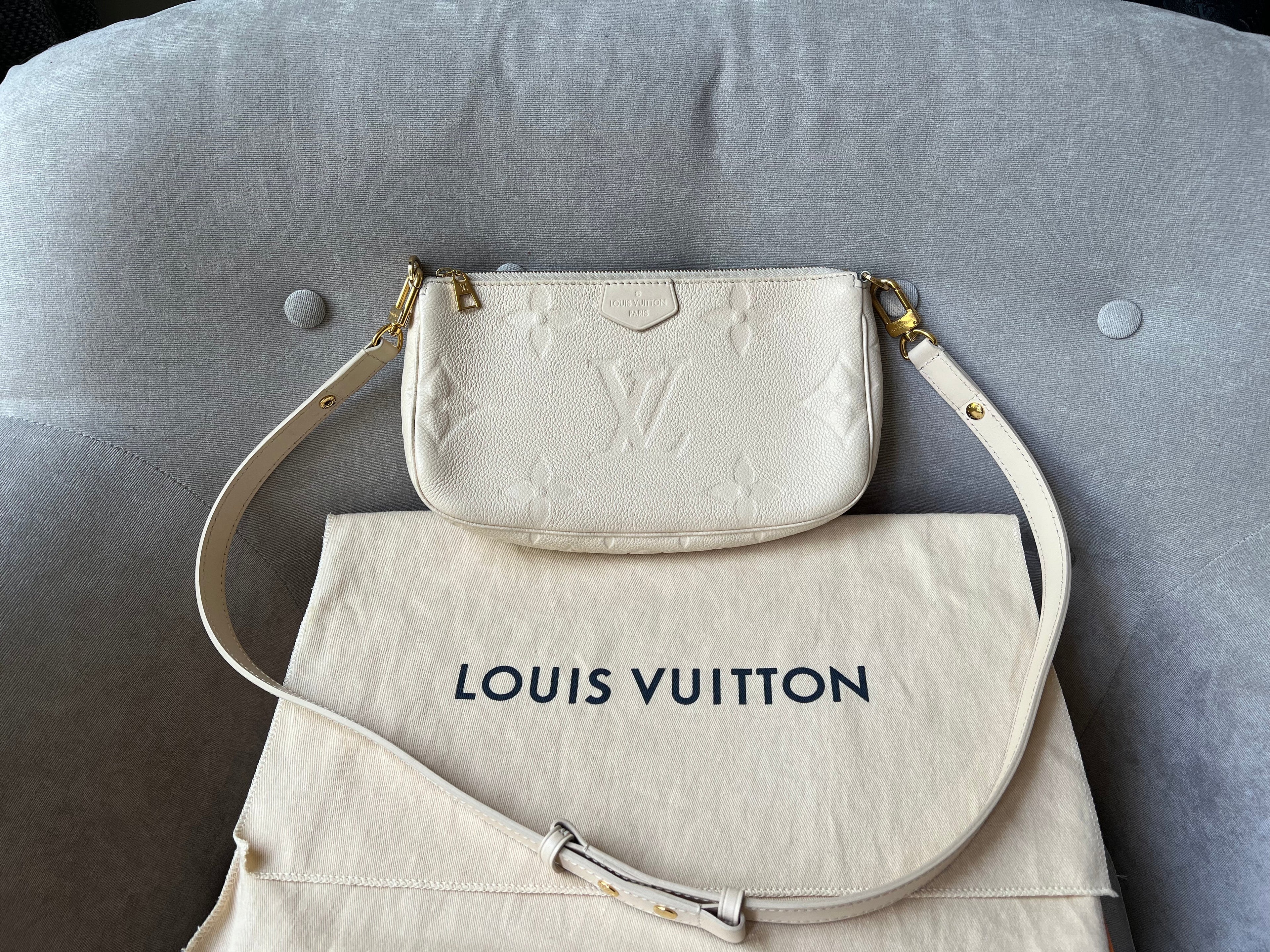 Louis Vuitton Multi Pochette Accessoires Creme Empreinte (RRP £2110)