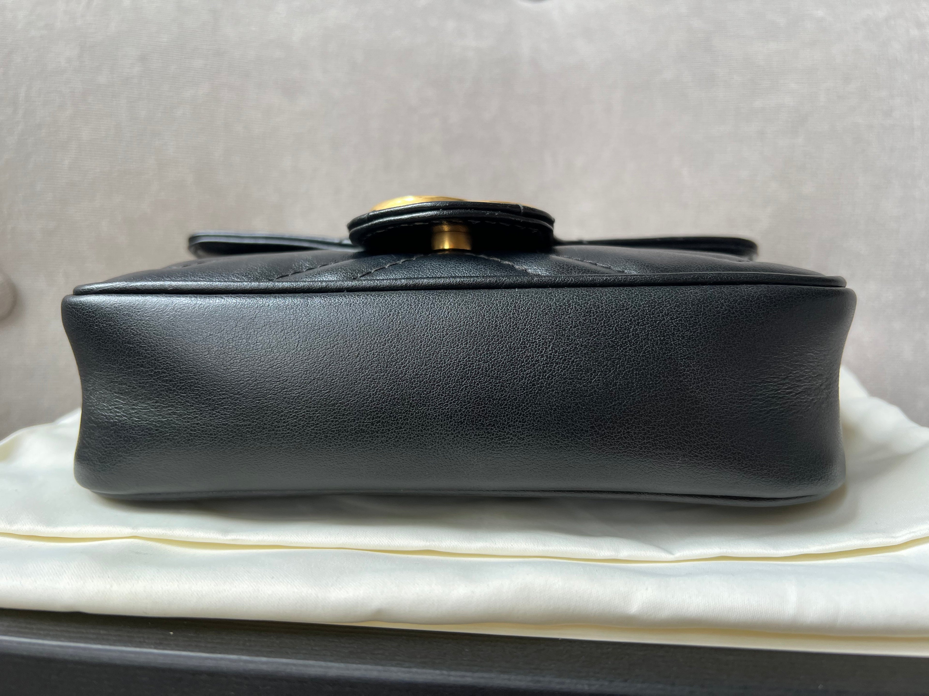 Gucci GG Black Marmont Super Mini Shoulder Bag