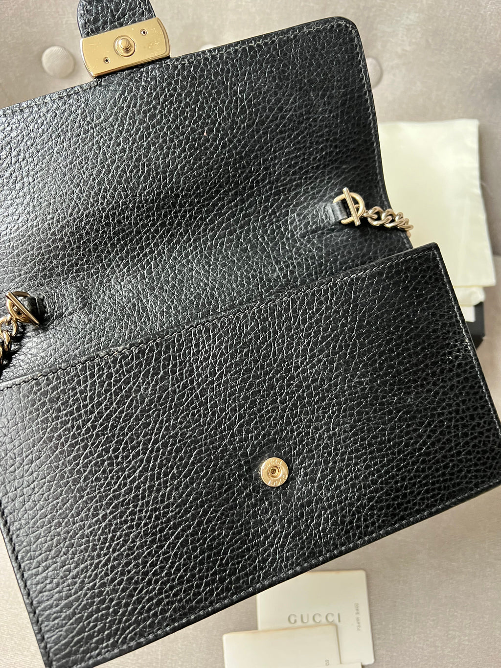 Gucci Black Interlocking Chain Wallet