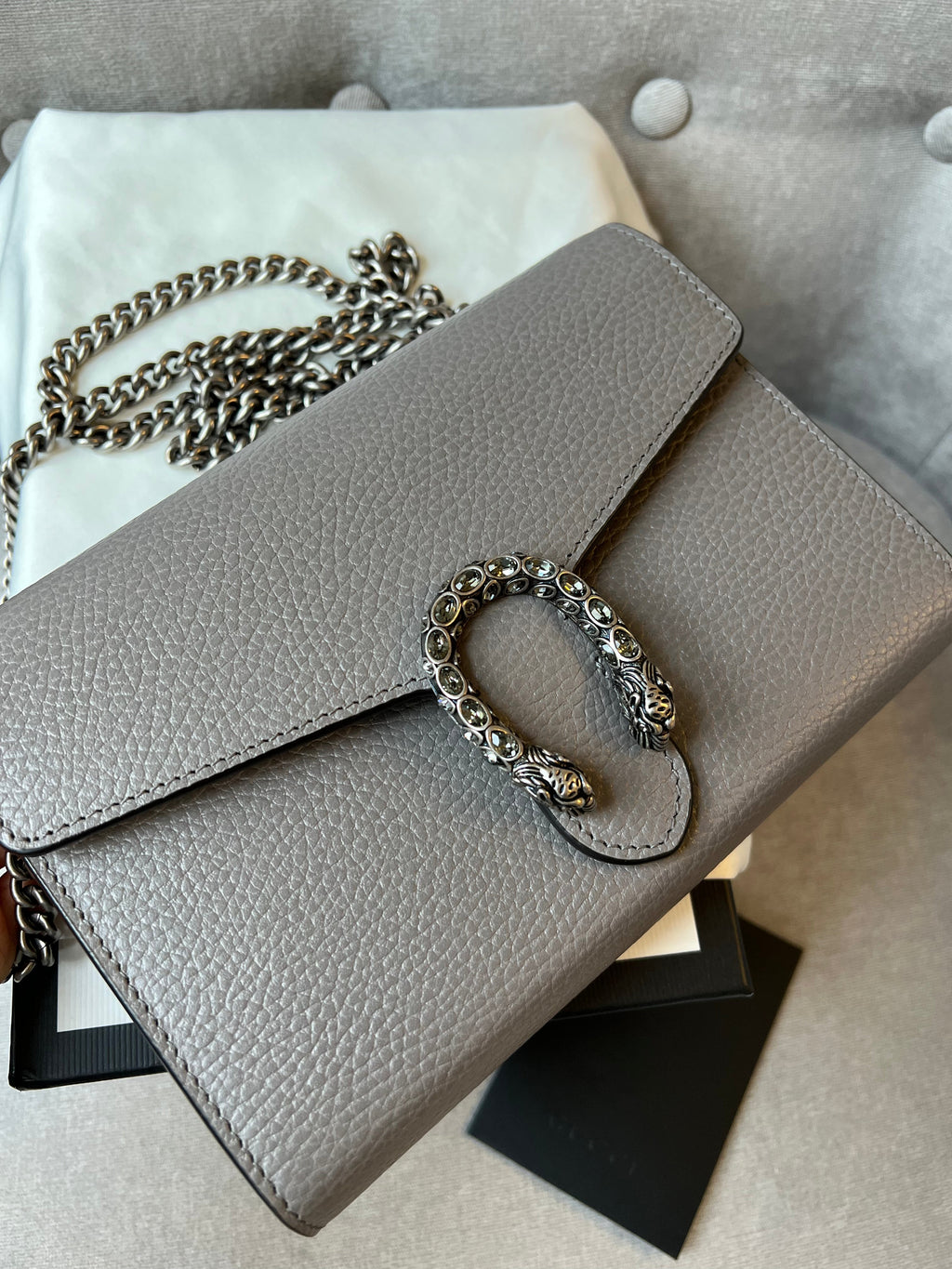 Gucci Dionysus Grey Mini Chain Bag (RRP £1340)