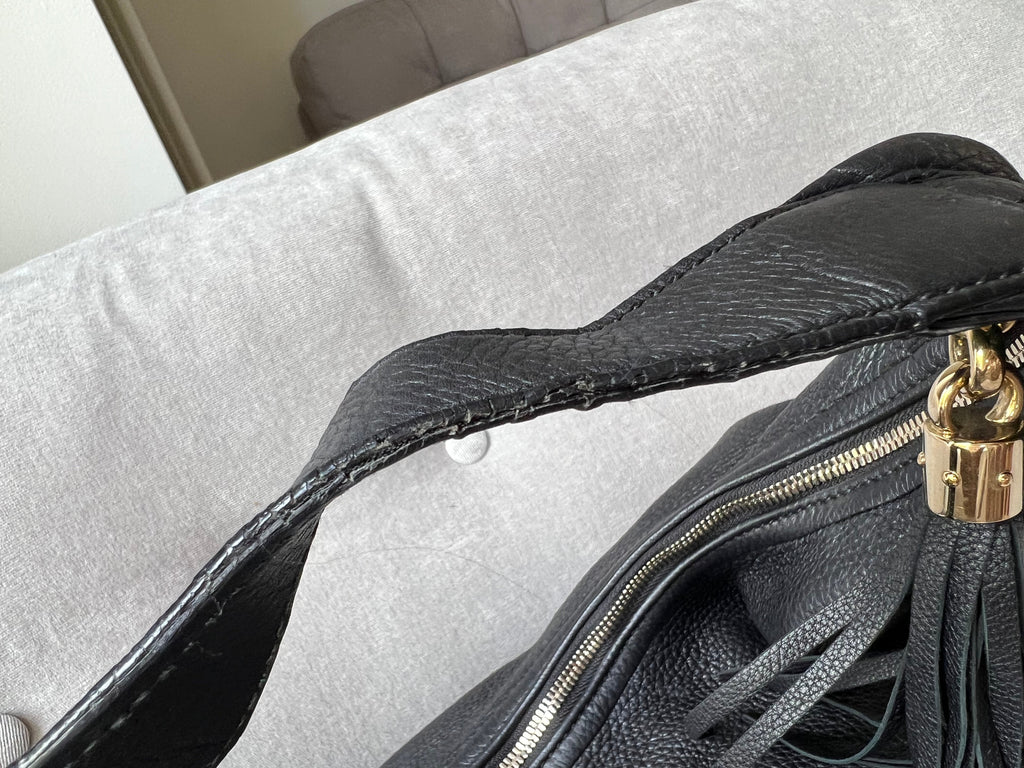 Gucci Soho Large Hobo in Black Pebbled Calfskin