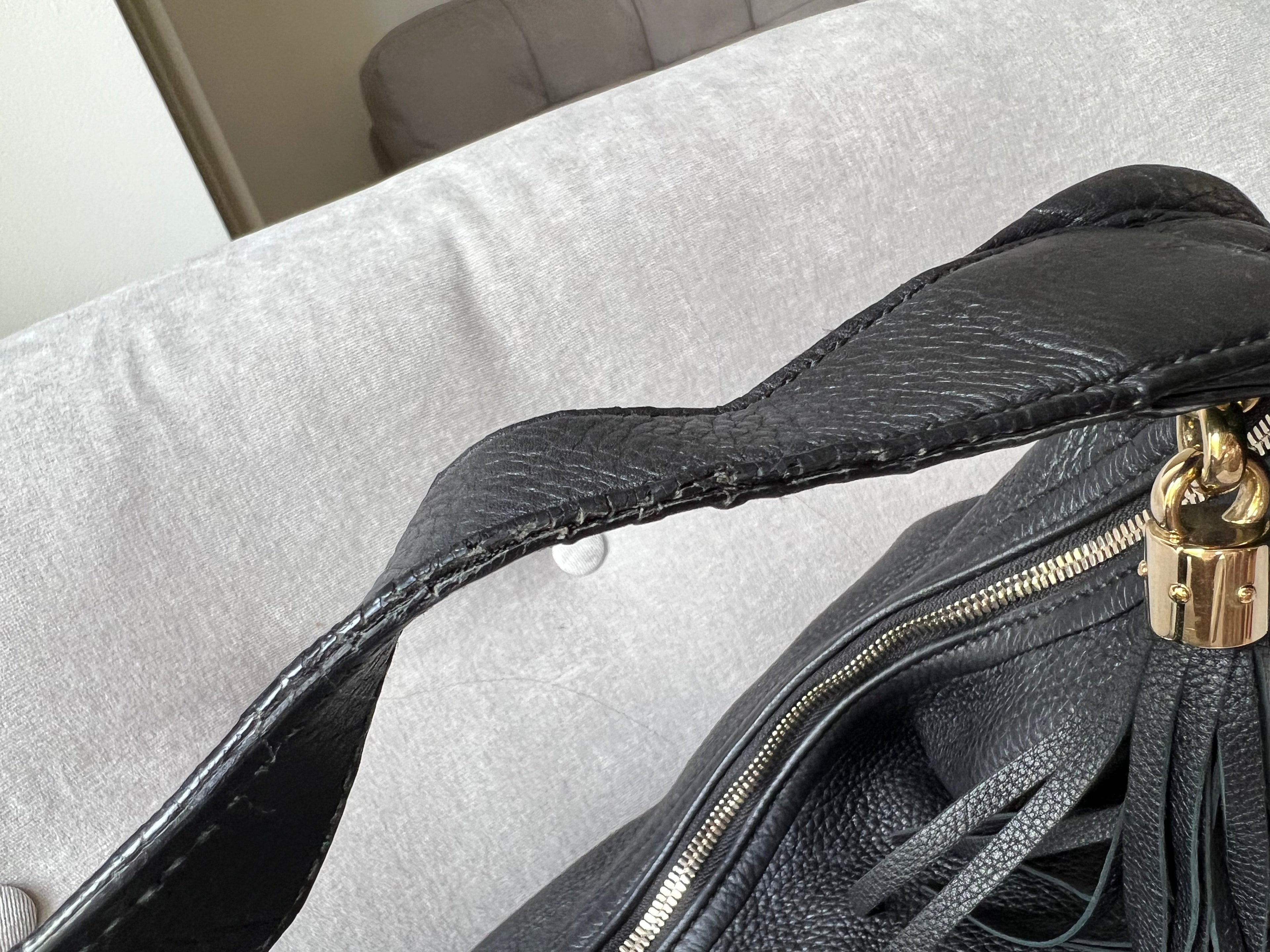 Gucci Soho Large Hobo in Black Pebbled Calfskin