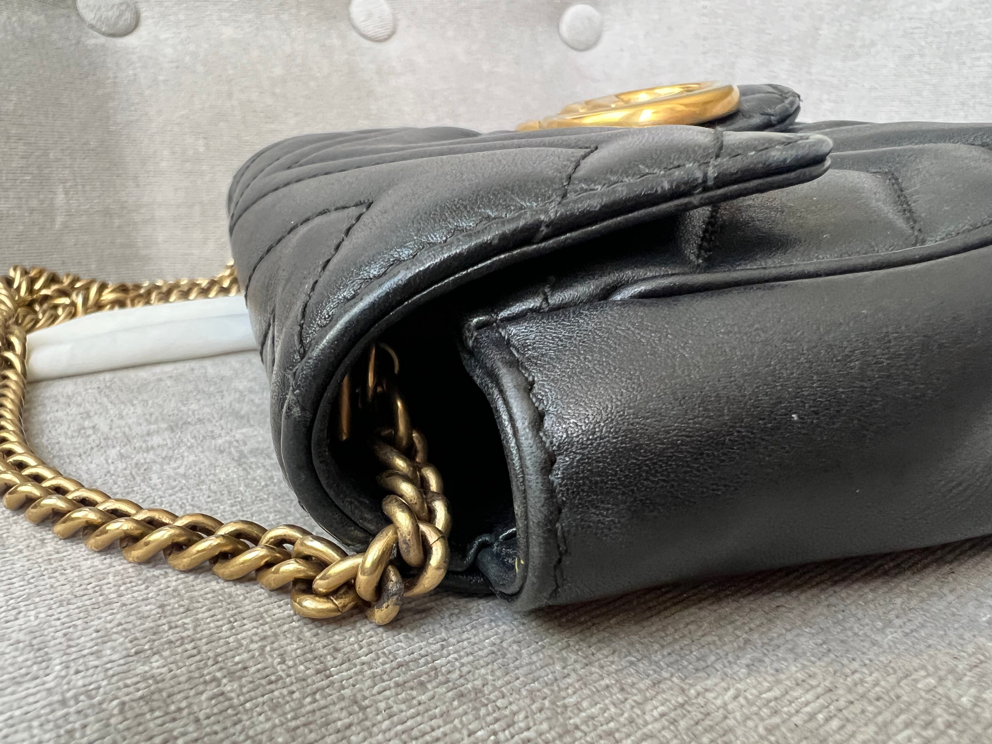 Gucci GG Black Marmont Super Mini Shoulder Bag