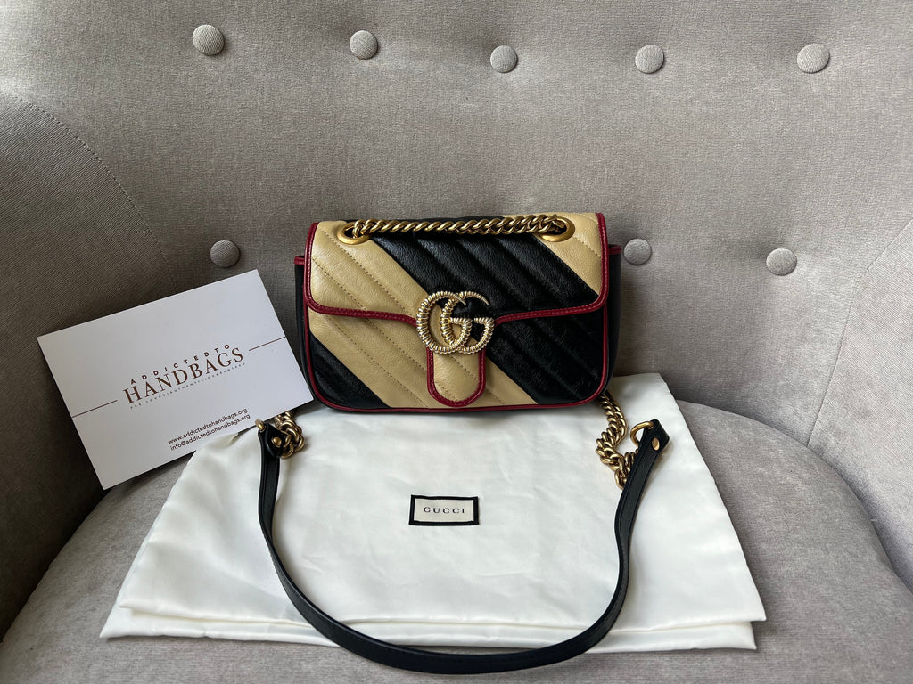 Gucci GG Tricolour Marmont Mini Shoulder Bag