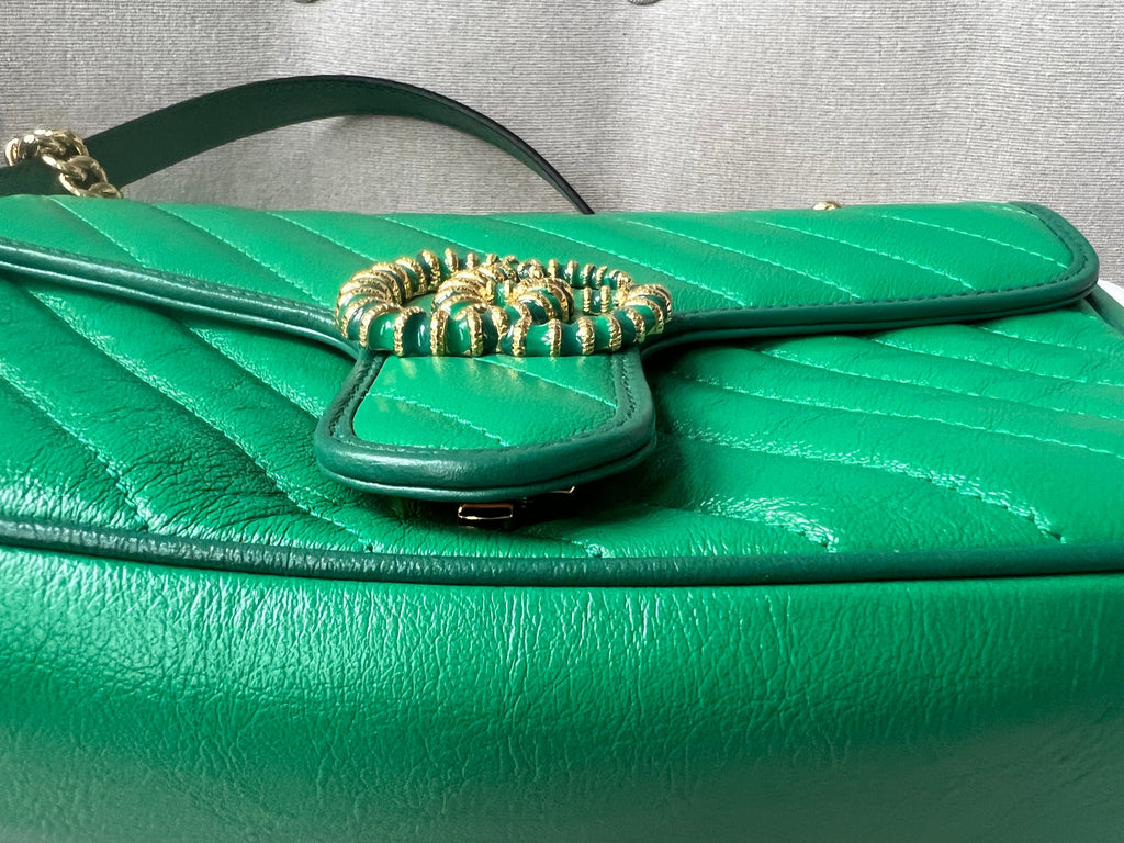 Gucci GG Green Torchon Marmont Small Shoulder Bag