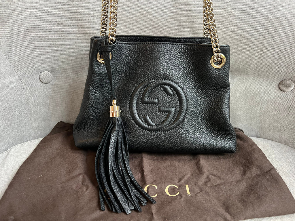 Gucci Black Mini Soho Chain Tote