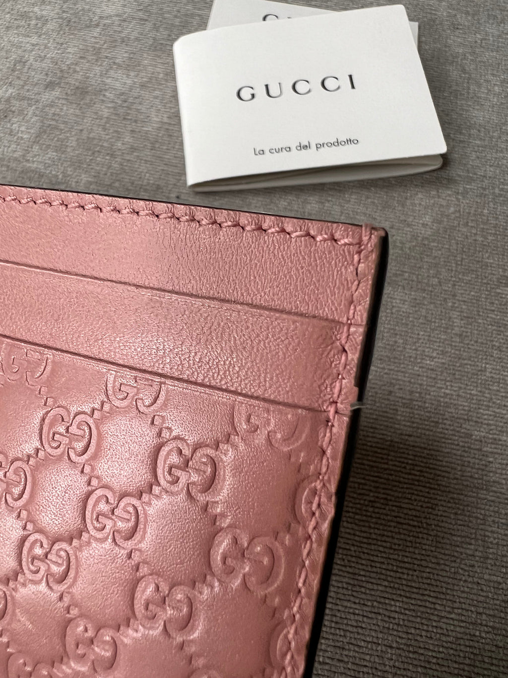 Gucci Pale Pink Guccissima Card Holder (RRP £225)