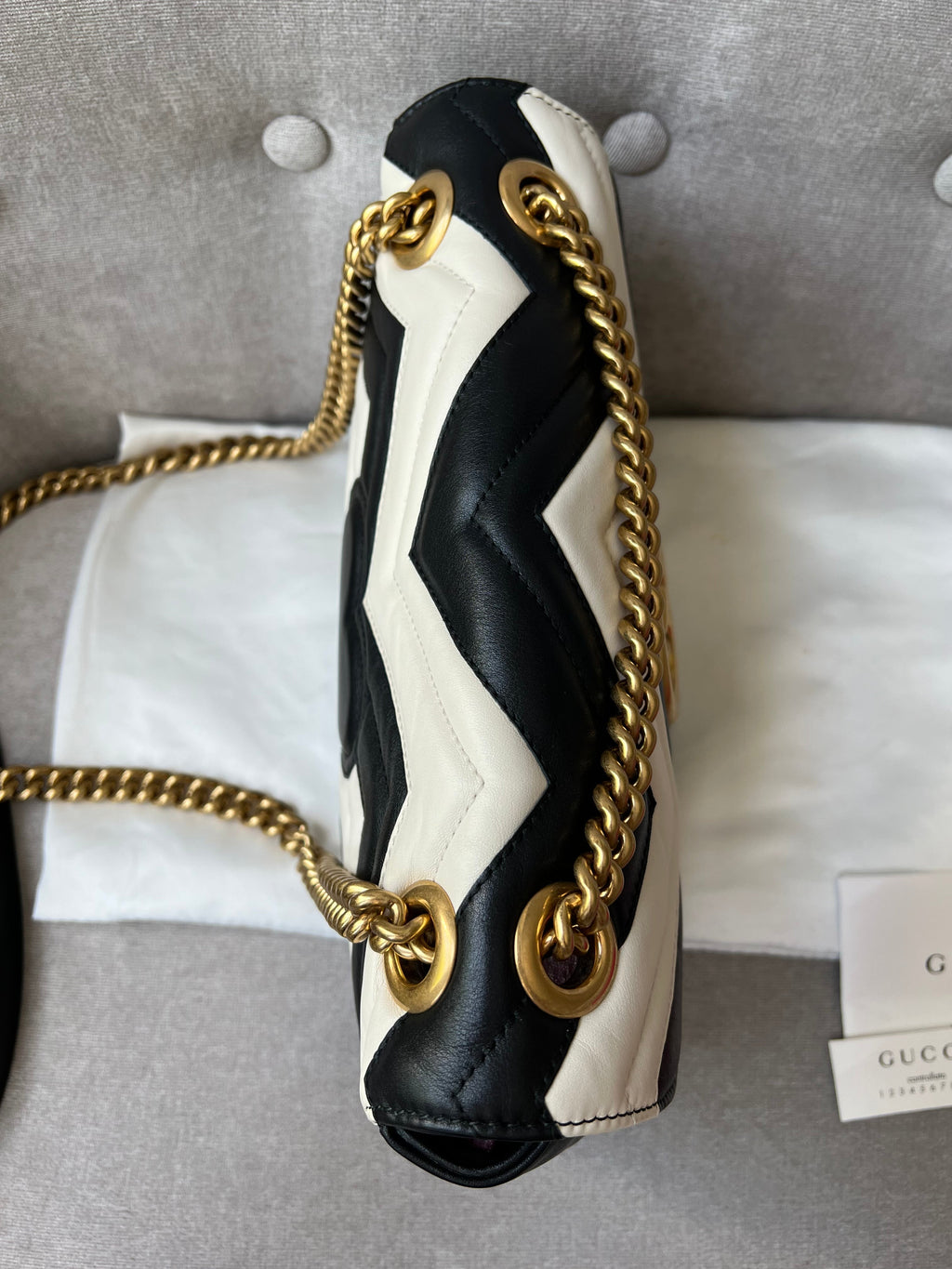 Gucci GG Black and White Marmont Small Shoulder Bag (RRP £1800)
